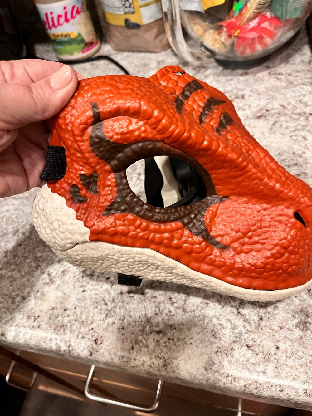 Mattel Orange & Brown Dinosaur Reptile Mask